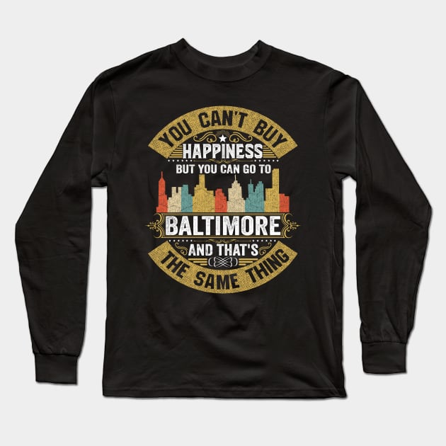 USA City Baltimore City T-Shirt I Love Baltimore Flag Maryland State Home City Baltimore Map Native American USA Flag Long Sleeve T-Shirt by BestSellerDesign